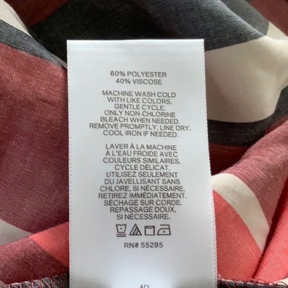 EXPRESS Multicolor Off the Shoulder Striped Crop Top, Short Sleeve Tie Back NWT - Picture 6 of 6